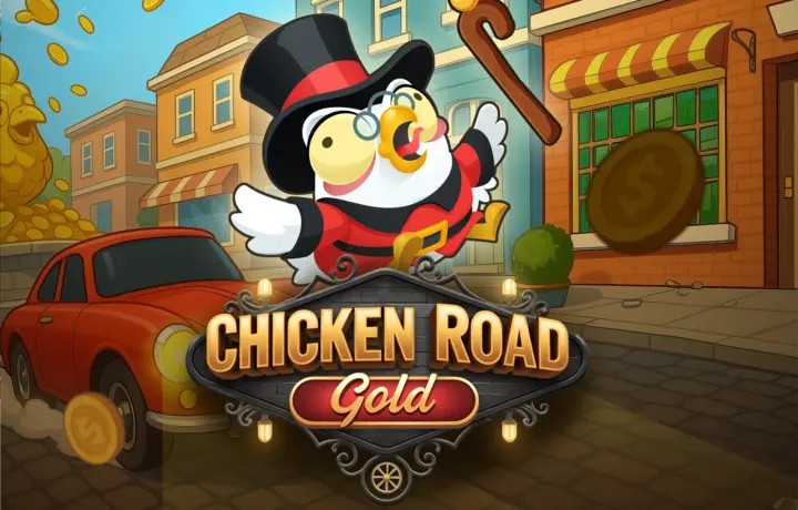 Chicken Road Gold slot logo by InOut at Slimking Casino